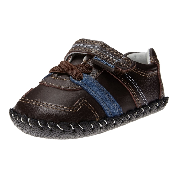 NIB pediped Originals Boys 'Channing' Infant Crib Shoe Brown, Small 6-12 months - Picture 8 of 10
